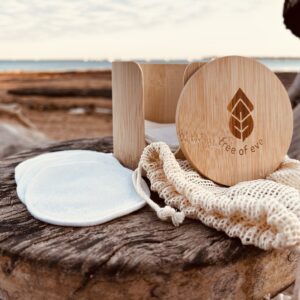 Reusable Cotton Makeup Pads with Bamboo Holder